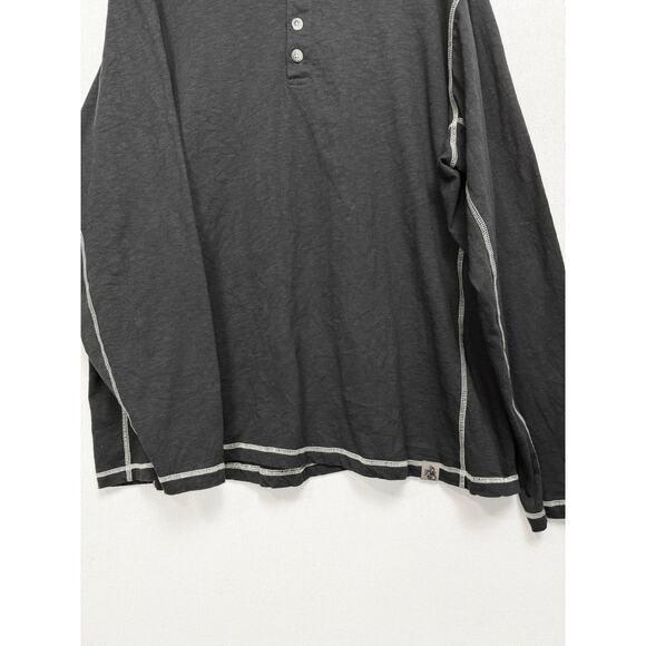 Legendary Whitetail Men's Black Henley Shirt Long Sleeve 1/4 Button Up 4XT - Picture 3 of 13